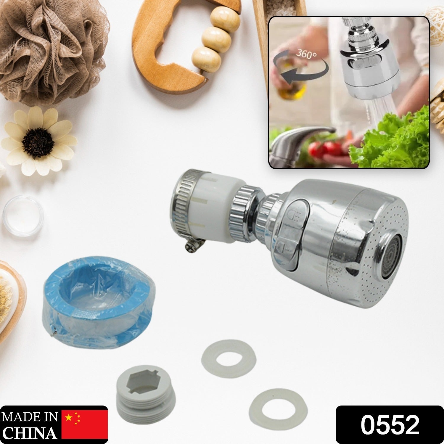 0552 Faucet Sprayer - Kitchen Sink Aerator Adjustable Rotatable Water Saver Head, Upgraded Big Angle Replacement Anti Splash Shower Booster with V Tap Stream Switch, Moveable Kitchen Tap Head (1 Pc) 0552 Faucet Sprayer - Kitchen Sink Aerator Adjustable Rotatable Water Saver Head, Upgraded Big Angle Replacement Anti Splash Shower Booster with V Tap Stream Switch, Moveable Kitchen Tap Head (1 Pc)